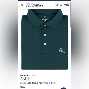 Rhoback Dark Green Performance Polo